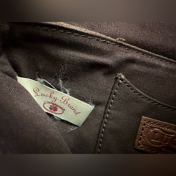 Vintage Lucky Brand Brown Leather Clutch Bag, Y2K Clutch - Picture 12 of 12